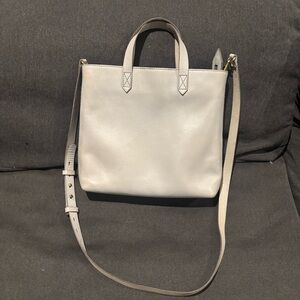 Madewell Leather Zip top Transport Tote Bag